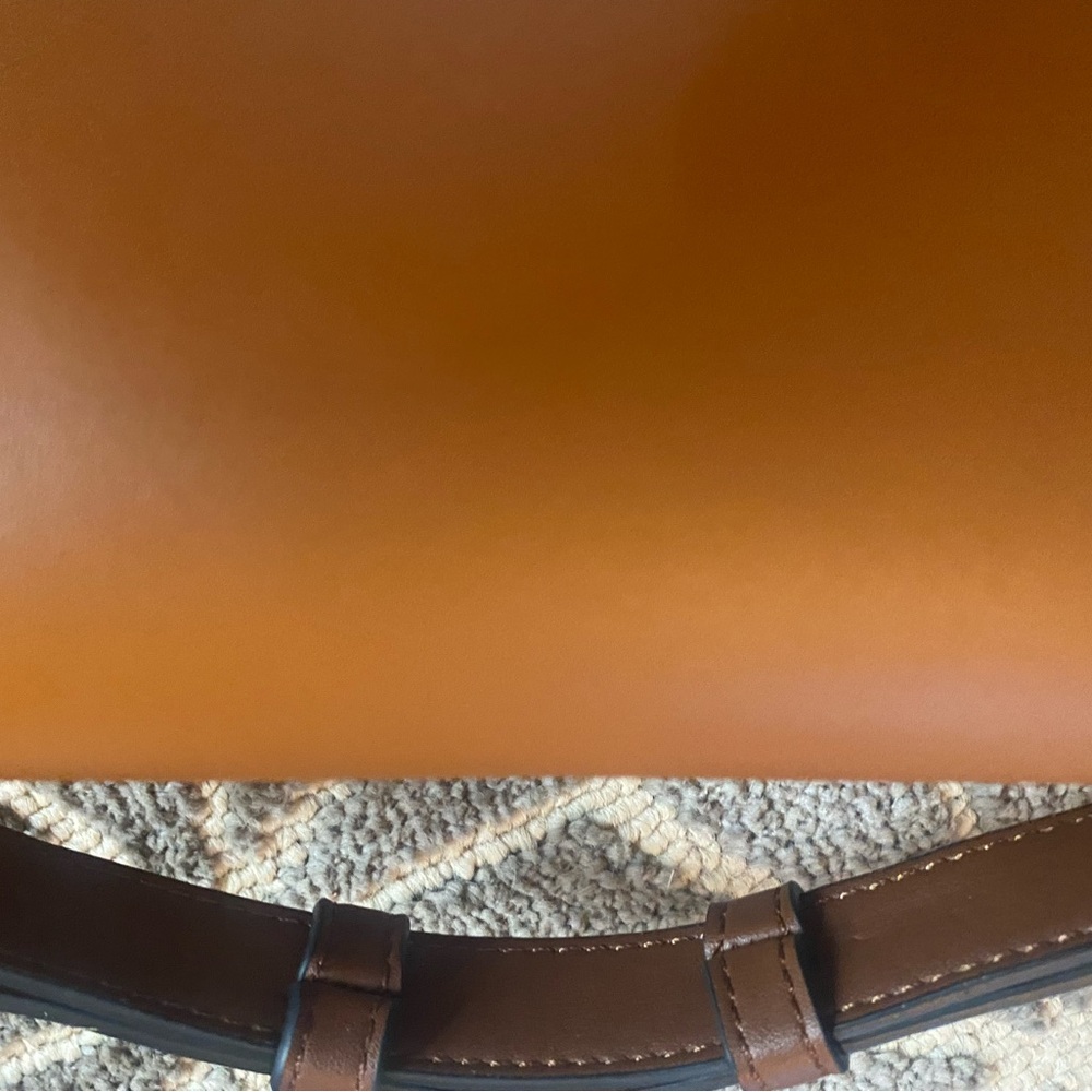 Brown and White Vegan Leather Laptop Bag - Picture 15 of 16